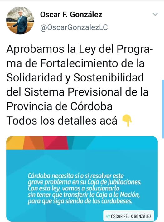 JRSanJavier's tweet photo. Desde @JRSanJavier repudiamos enérgicamente la aprobación del recorte jubilatorio,que contó con el apoyo del Leg Departamental y Pte. Prov. de @LegislaturaCBA , @OscarGonzalezLC, ya que perjudica y ATROPELLA a los jubilados y trabajadores que lo eligieron p/ defender sus derechos https://t.co/1dJCHOeCEi