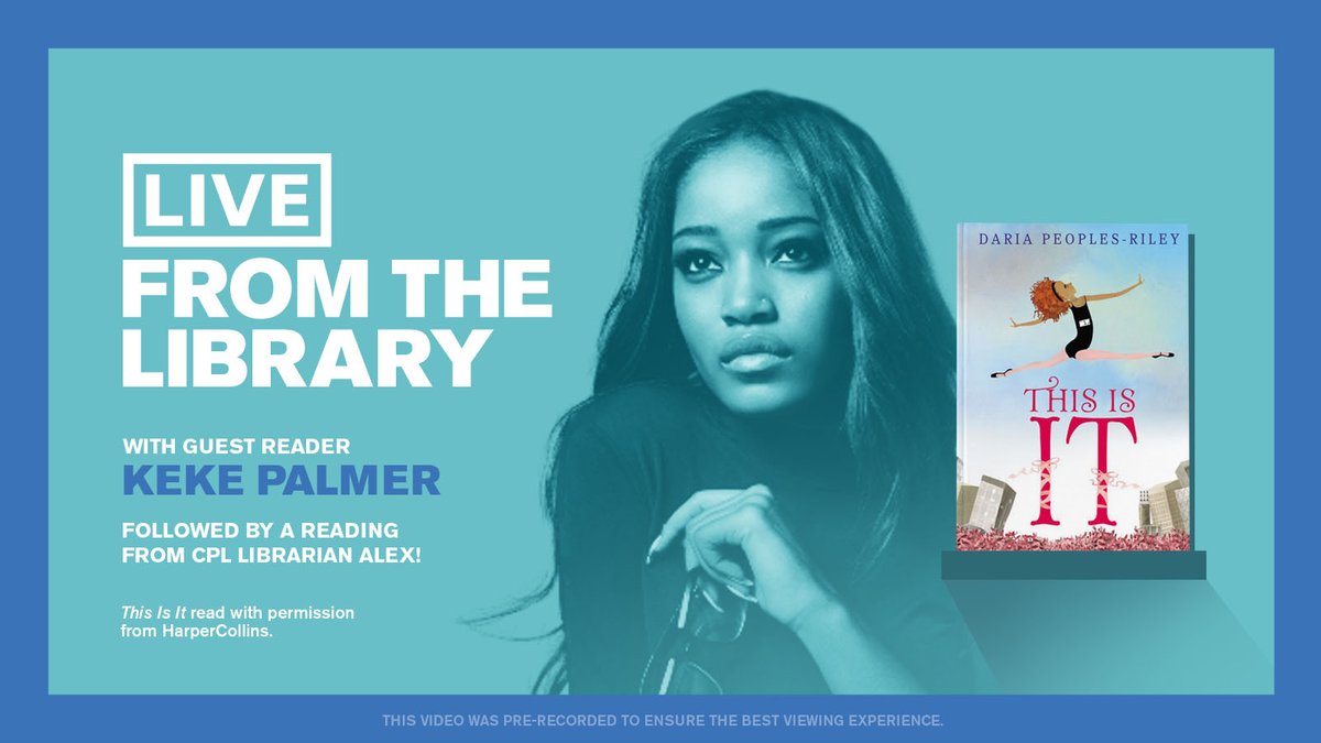 Set the reminders now for <a href="/KekePalmer/">Keke Palmer</a> from @StrahanSaraKeke on #LiveFromtheLibrary tomorrow morning at 10am CST! She'll be reading "This Is It" by 
@dariaspeoples. Can't wait! <a href="/GMA/">Good Morning America</a>