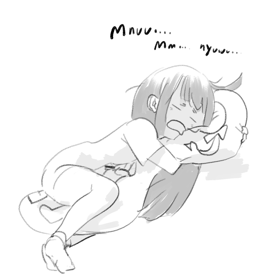 Horrible sleeping posture gf.A total disaster when she sleeps. Wears socks to bed and is always on the lookout for more pairs. The hugpillow is soaked in spit in the morning. You keep trying sneak a towel in there but she wakes up, tosses it, then sleeps again.
