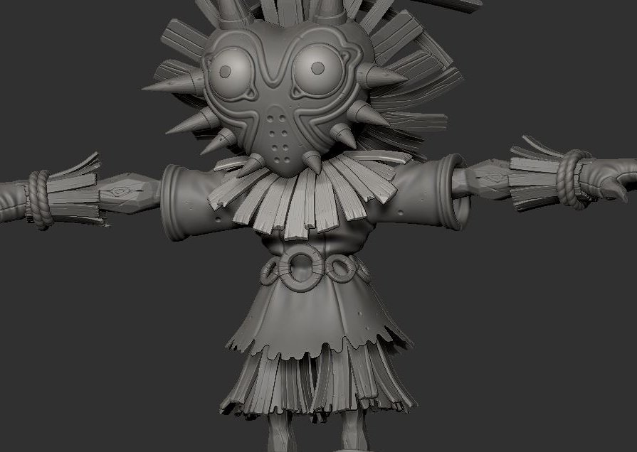 I'm working on a Rendition of Skull Kid! (But it took me a lot longer than expected) 

I hope you guys like it 💀😊💀
It's based on <a href="/shanehuntart/">Shane Hunt</a>  Amazing Illustration 
I hope i Get to finish it soon

#ZBrush #zelda #majorasmask #3Dartist
#wip #nintendo