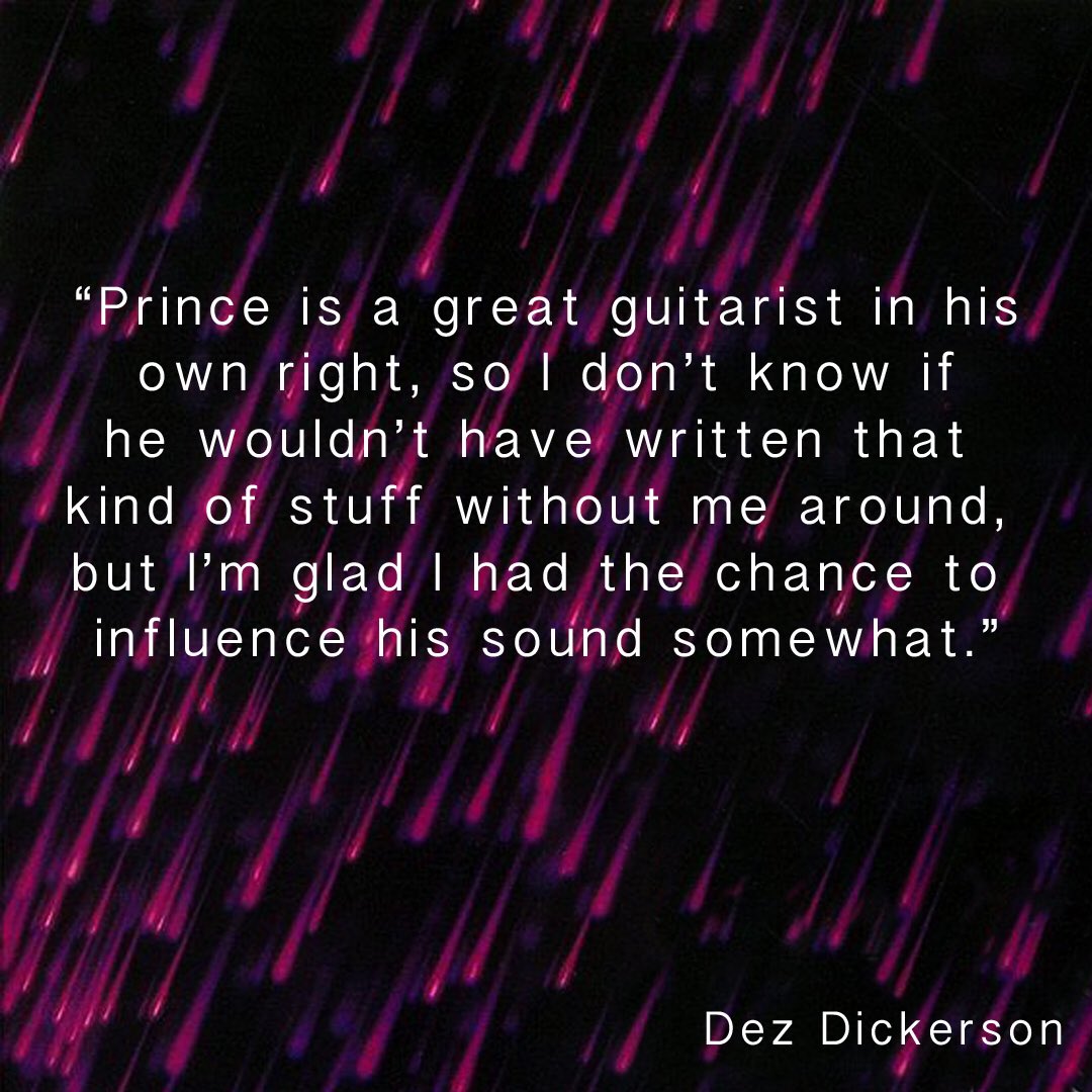 Dez Dickerson said he had an influence too.Dr Fink said he recalls conversations he had with Prince during the 1999 tour 1982-1983 & he also added information about his contribution to the song.Taken from  @Duane_Tudahl’s:“Purple Rain Era”: