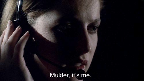 Scully whispering thru Mulder’s earpiece “Mulder it’s me” trying to save his life in a hostage situation is something that can be so personal