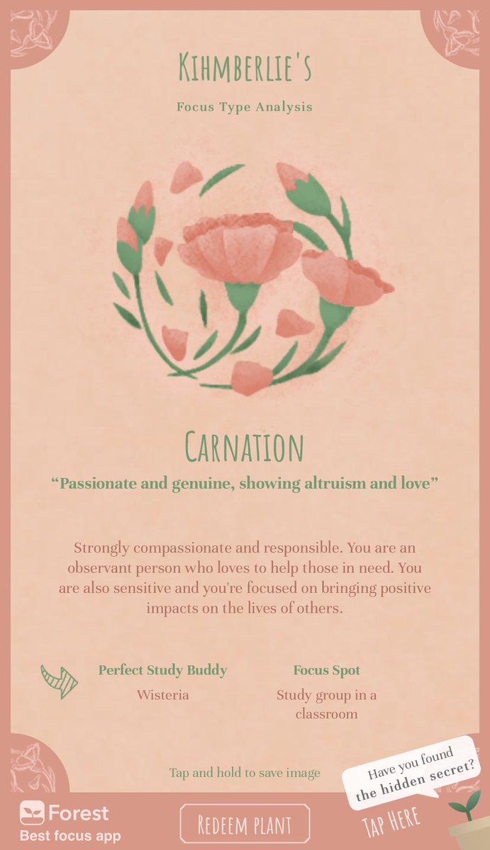 kihmberlie's tweet photo. I took a quiz to find out what kind of flower I am 🍃🌼

#foreststudybuddy https://t.co/Q71F27I2DU