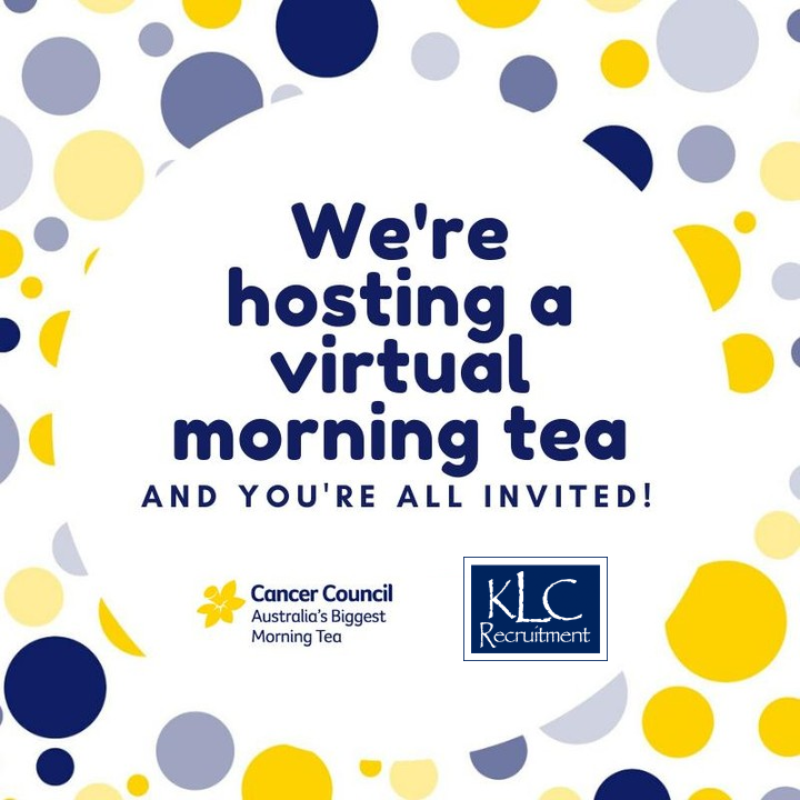 KLCrecruitment's tweet photo. Please join us in our Virtual Morning Tea via Zoom on Friday May 29th at 10:30am

For more information email olivia@klcrecruitment.com.au and to donate and help us reach our goal of $500 please visit this link: 

https://t.co/O4HeCAoNf5 https://t.co/zBSzE6hXgM