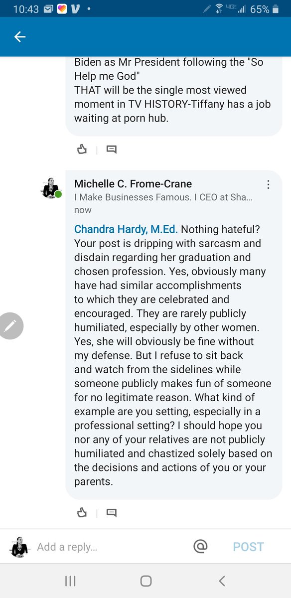 mfromemarketing's tweet photo. Full on debate on #LinkedIn  regarding @TiffanyATrump graduating. These women are disgusting in their views. @CNN #DonaldTrump @realDonaldTrump https://t.co/gnABogTJQx