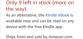 Only 9 copies left, order now or you'll have to get the Kindle version until more physical stock arrives.

amazon.com/Excellence-Eve…