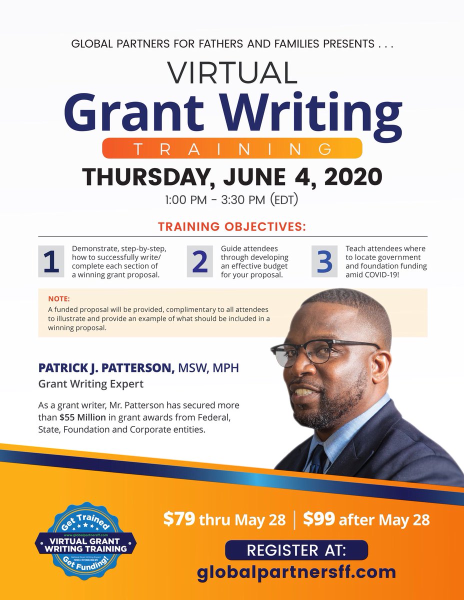patrickpat803's tweet photo. Virtual Grant Writing Training via Zoom | June 4 | Register for Early Bird Tix at https://t.co/PNR9VoklhW #grants #funding #zoom @DoveSoars https://t.co/YIDEjtQ5Kb