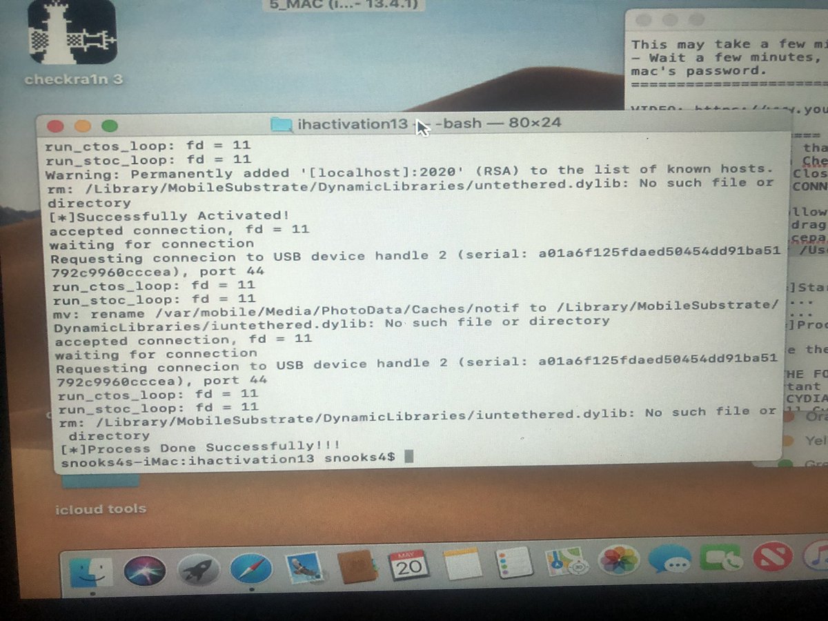 Snookable On Twitter Sonick 14 Xcris 18 Iphone 6splus Ios 13 4 1 Icloud Unlock Done On An Hackintosh Mac No Wifi Just Usb Tethering Xcris 18 Thanks A Lot For Your Quick Response Appletech752 Thanks For
