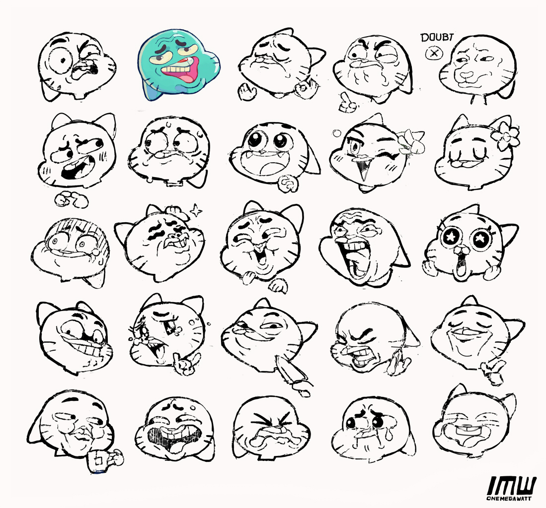 totally forgot at one point I was working on a print of just gumballs (titled the amazing faces of gumball)....I miss him 