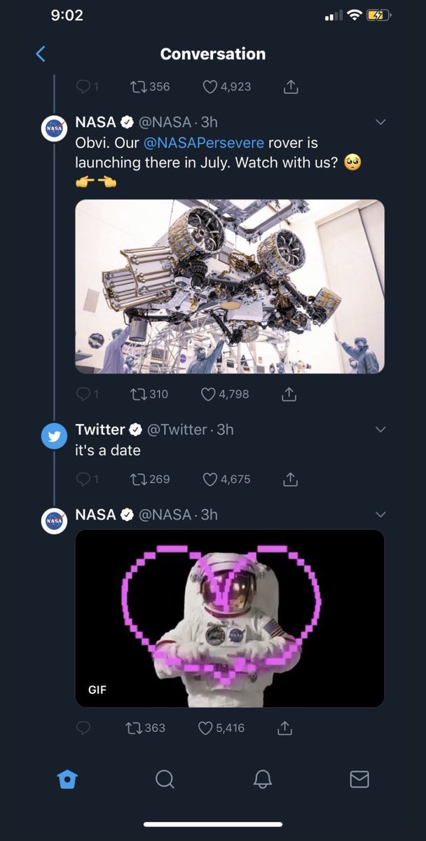 why are nasa and twitter flirting on my tl
