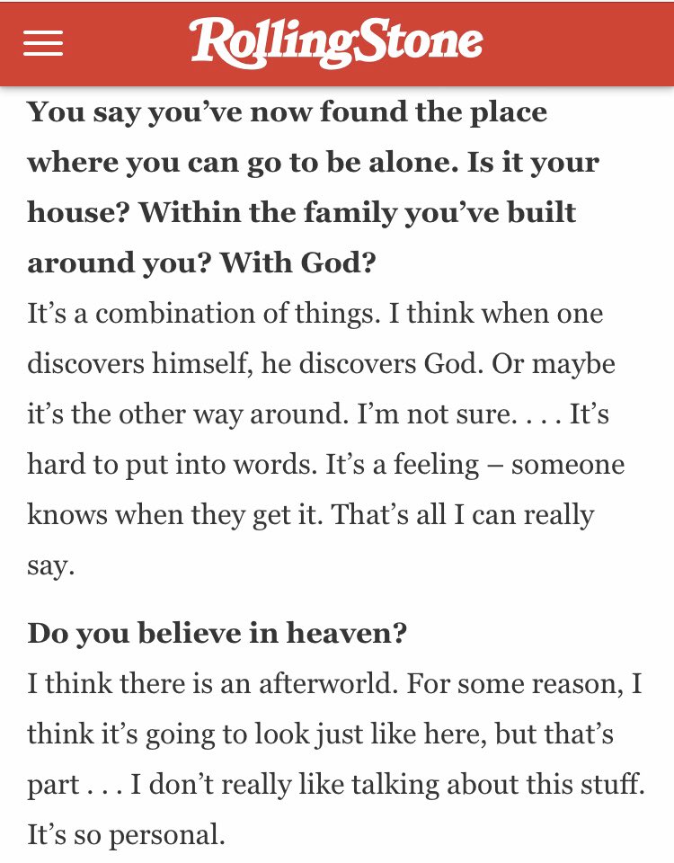 Prince himself said in Ebony & Rolling Stone — he didn’t want to come across ‘preachy’ when asked if God is the answer & he was also reluctant to talk about the Afterworld 