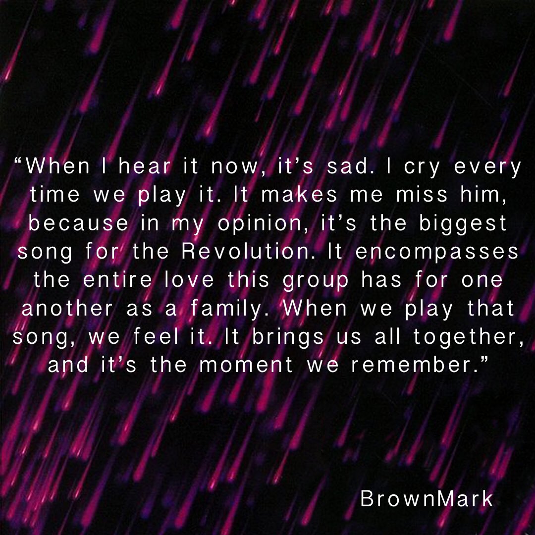 Here’s some touching comments from  @therevolution band members on what Purple Rain meant to them: @drfink1980  @doctorfink @BrownmarkNation  @BobbyZ1999  @wendyandlisa