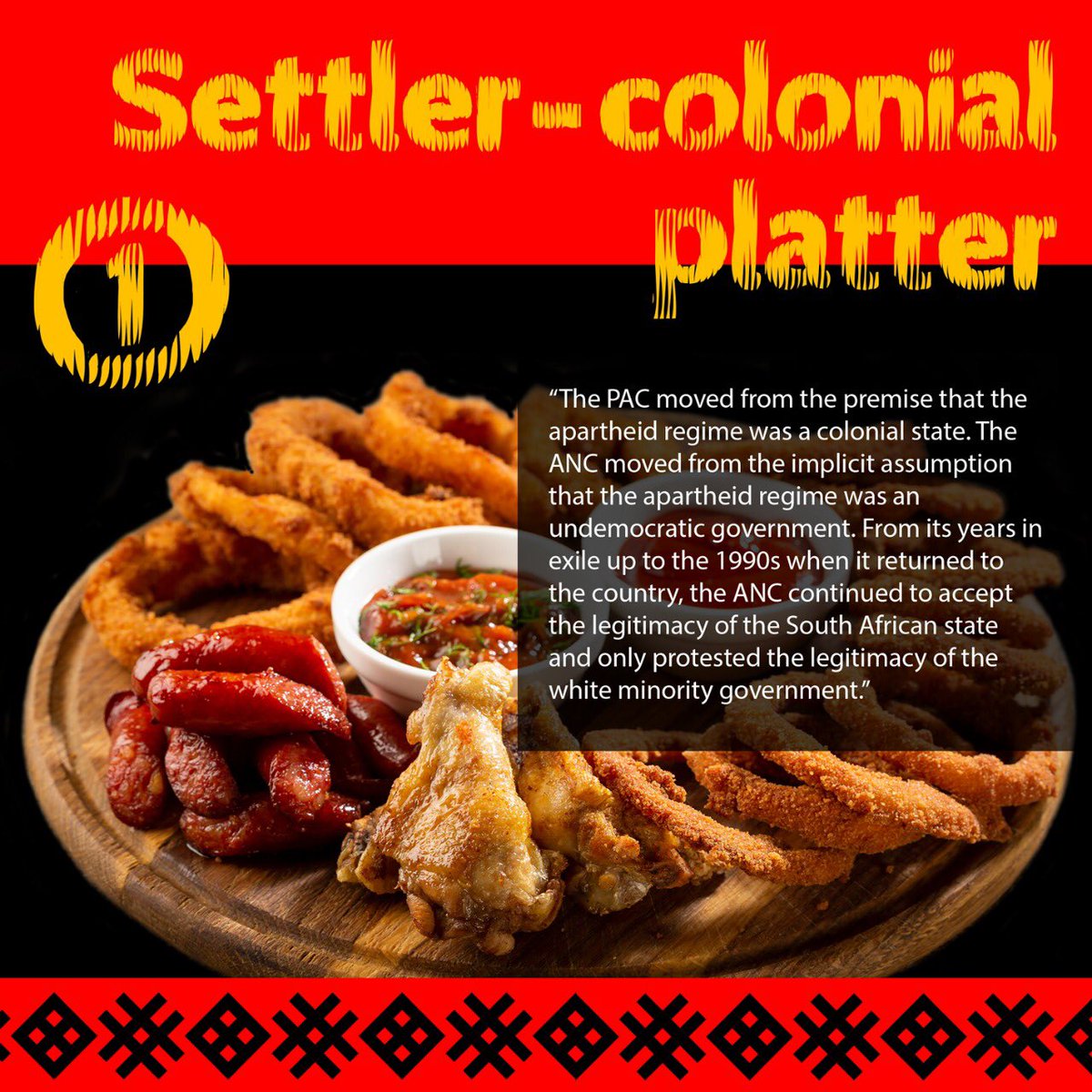 Tshisimani's tweet photo. Yesterday our #TransitionSchool visited a take-away joint that served perspectives on the South African democratic transition. Here were the 10 โmealsโ on the menu!
Which meal(s) for you best explain how SA got to where we are today - highest inequality, unfulfilled promises? https://t.co/COBBCC9smQ