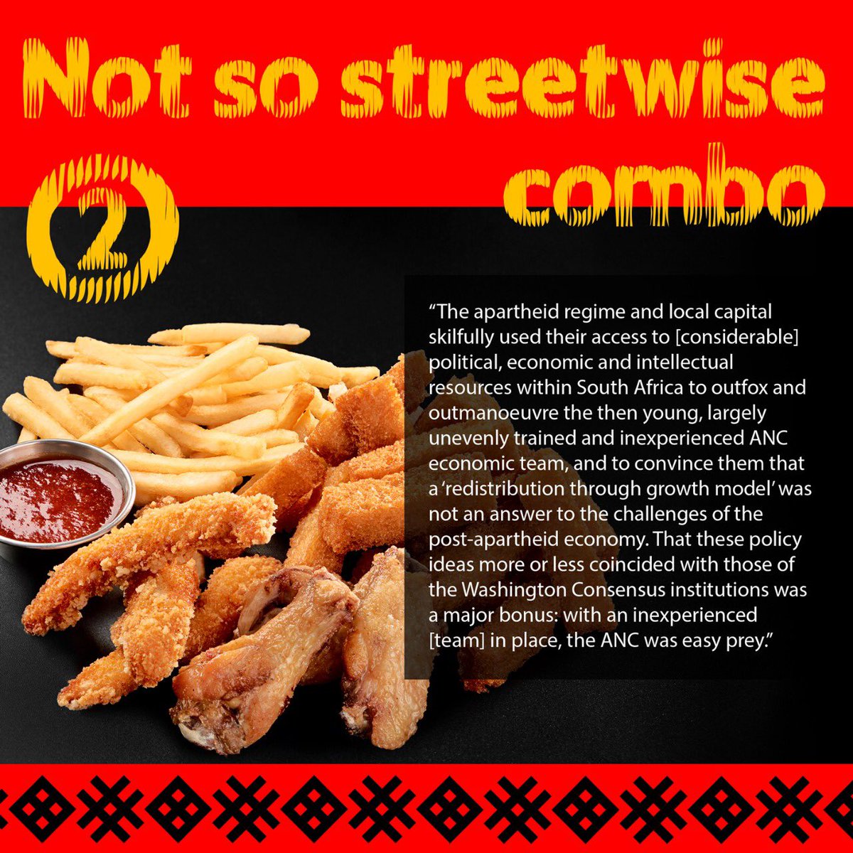 Tshisimani's tweet photo. Yesterday our #TransitionSchool visited a take-away joint that served perspectives on the South African democratic transition. Here were the 10 โmealsโ on the menu!
Which meal(s) for you best explain how SA got to where we are today - highest inequality, unfulfilled promises? https://t.co/COBBCC9smQ