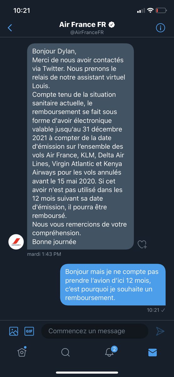 Bonjour @UFCquechoisir @AirFranceFR @60millions est ce normal ? #AirFrance #UFCqueChoisir #Vols #Vacances #Remboursement #CompagnieAerienne