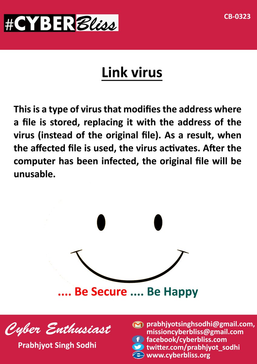 PrabhjyotSSodhi's tweet photo. #CyberBliss #CyberSecurity #LinkVirus #http://cyberbliss.org/ https://t.co/3jxiJ8z5kx