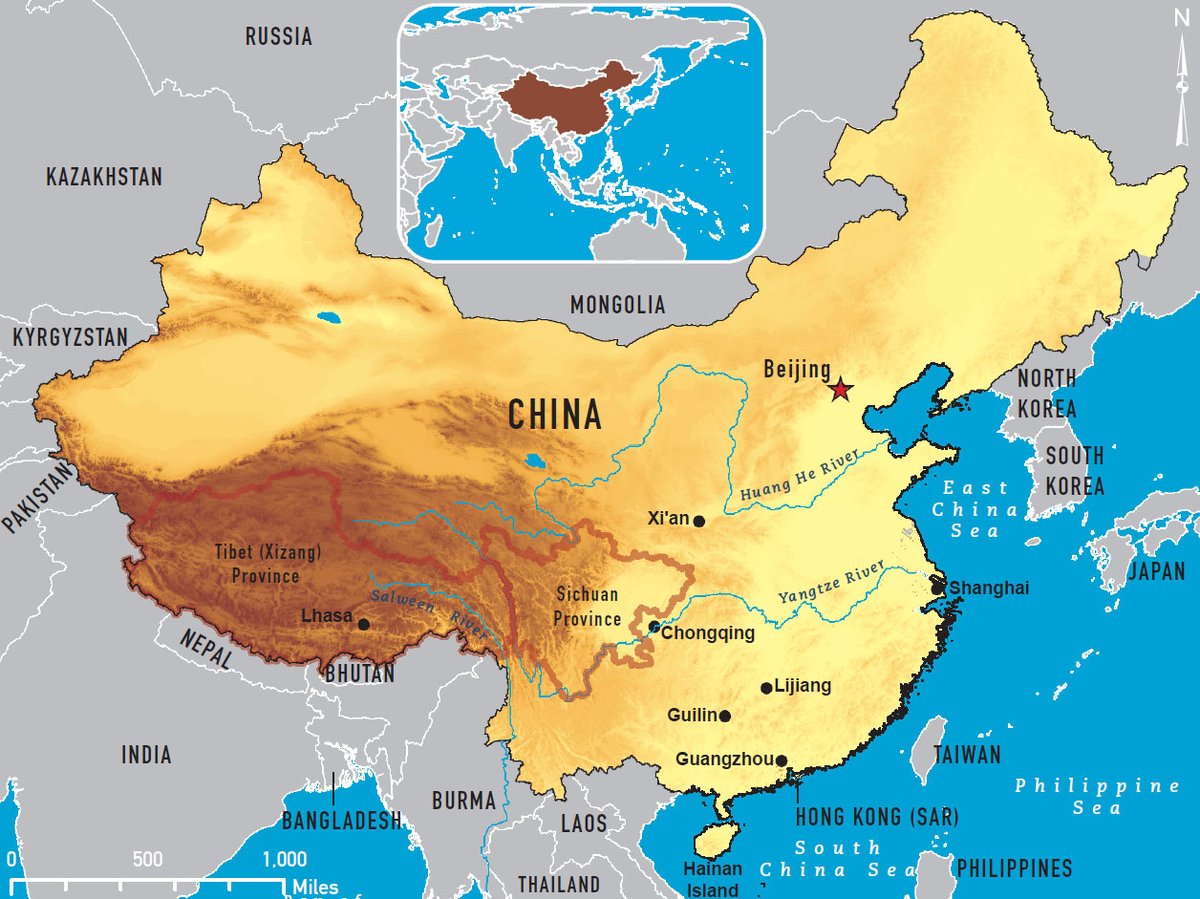 IGeographie's tweet photo. La #Chine est le pays le plus peuplé du #Monde avec plus d'1 milliard 400 millions de personnes. Cela représente plus de 18% de la #populationmondiale. https://t.co/ViYe34yCo8
