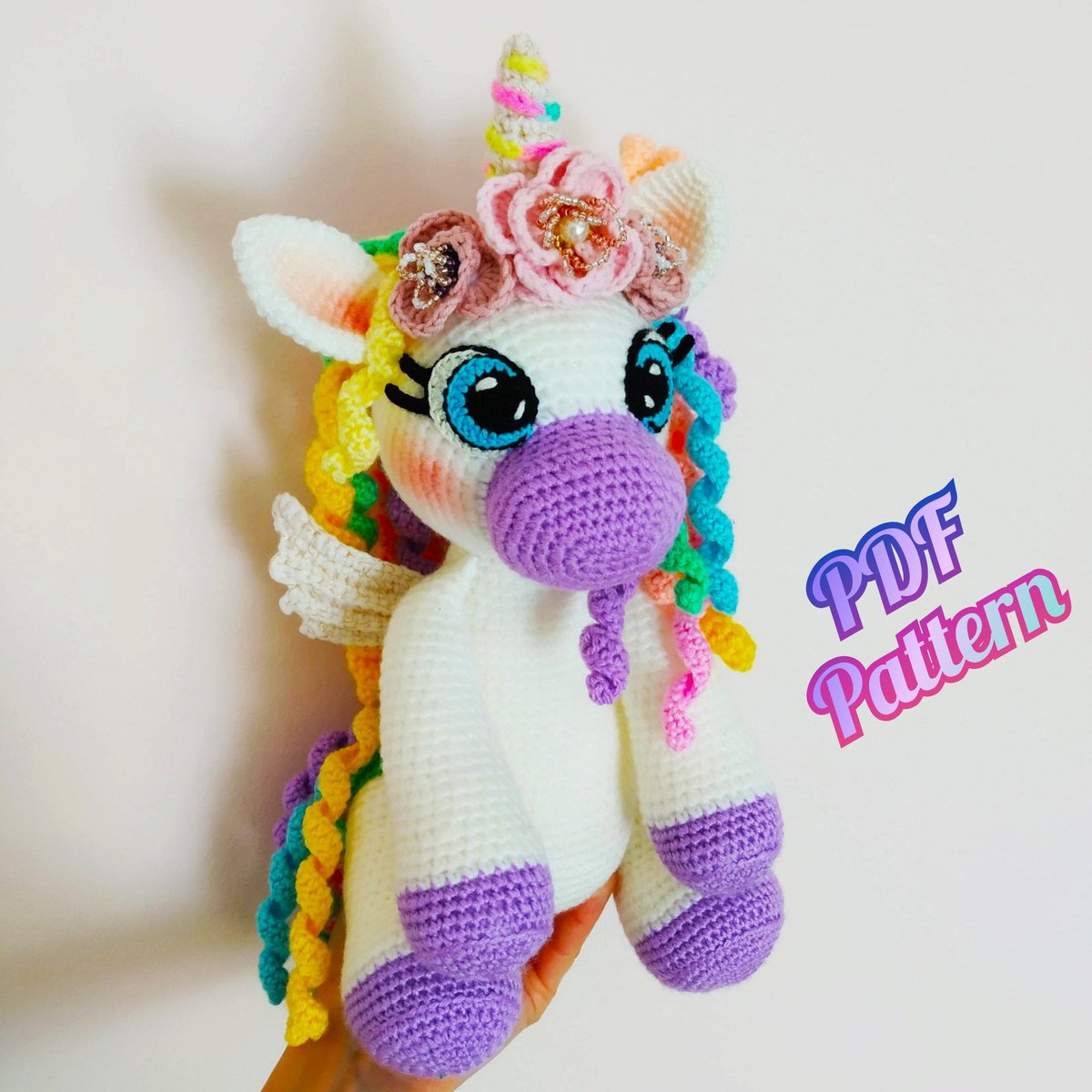 etsy.me/3bNTi9m #babyshower #crochet #patternunicorn #unicorndoll #unicorncrochet #unicornpdf #unicornamigurumi #unicorn #amigurumipattern