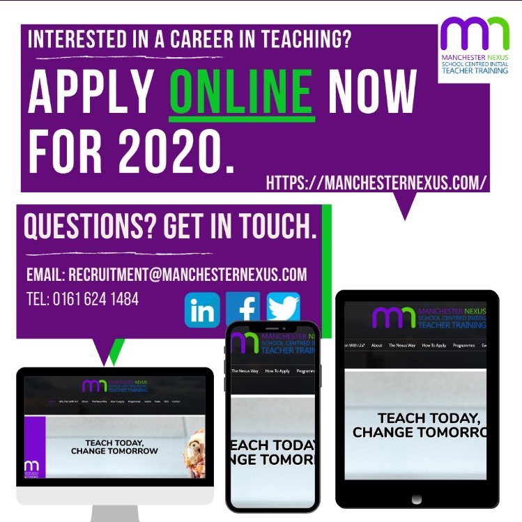 ManchesterSCITT's tweet photo. There is still time for you to submit your applications! Our website includes a handy guide on how to apply and what course would best suit you! Questions? Feel free to drop us an email or message us on social media! π»
#SCITT #2020applications #traintoteach https://t.co/tAD71iTKHb