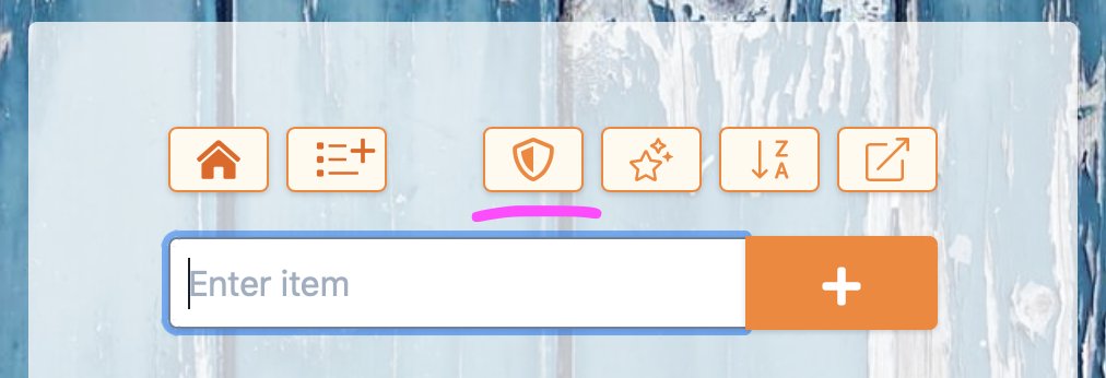 ListsShared's tweet image. We just added a security improvement to SharedLists. If you have created a list already, you will now see this “guard” icon. Click it to add a 128 characters long hash to the url. Only drawback, you need to share the list again with your participants. #sharedlists #share