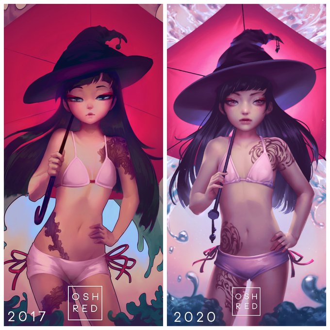 Some before/after improvement posts I shared on ig, thought to share here too. ? 
+ thoughts on improvement &amp; style in 2nd tweet 

#artph #ArtistOnTwitter 