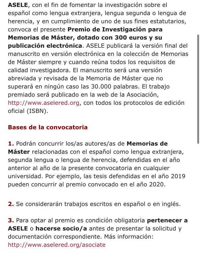sannlg's tweet photo. Me parece una vergüenza que para optar a un Premio de Investigación @ASELE_ELE de 300 euros y una publicación electrónica haya que pagar 40 euros
El precio del TFM fue ya bastante alto en sí https://t.co/QKG7SsBqFU