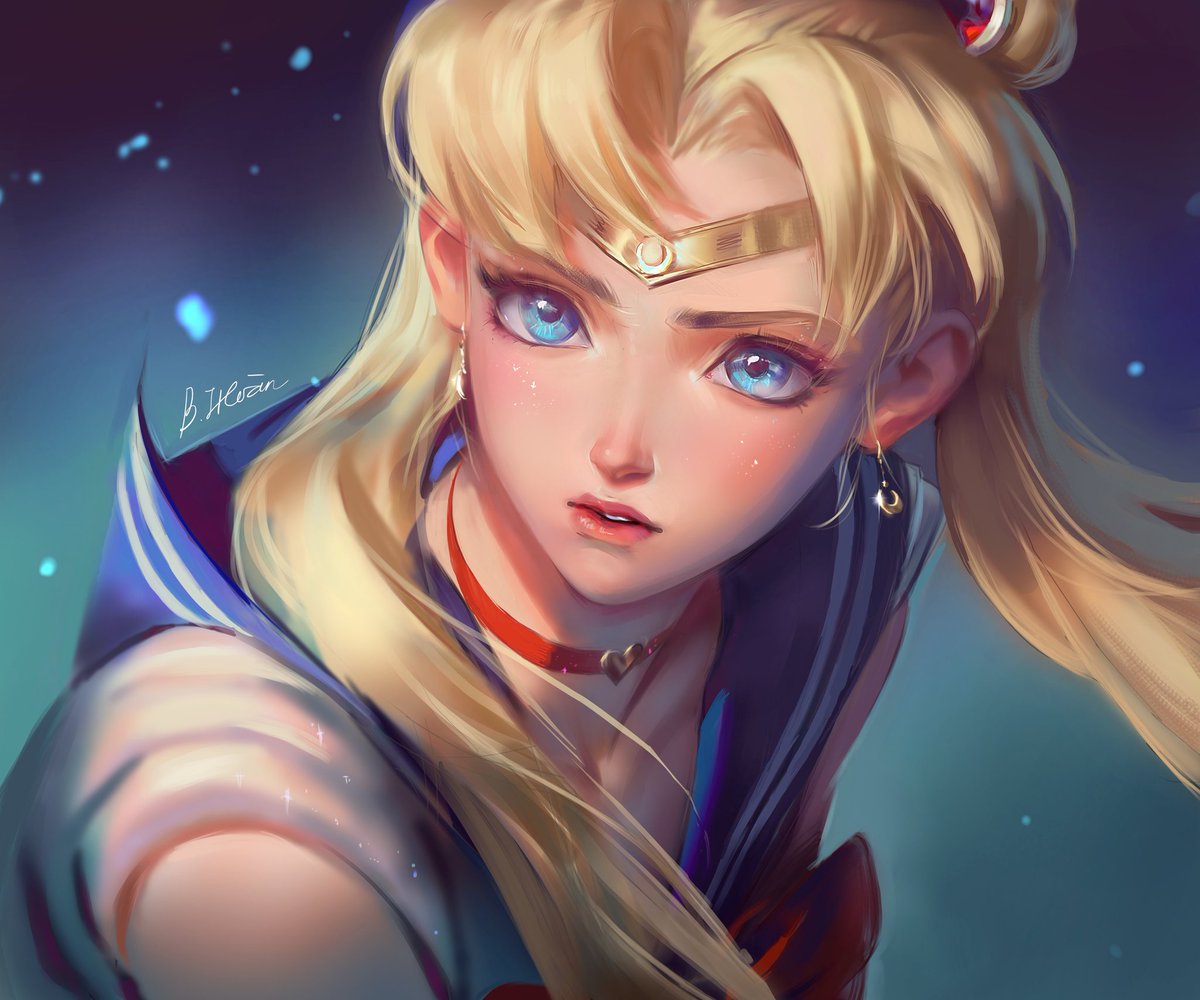 bichhoan1997's tweet photo. Join #sailormoonredraw challenge. I haven't drawn for week just to focus playing game and earn chrono token (LoL). https://t.co/q9YUZ1hdPR