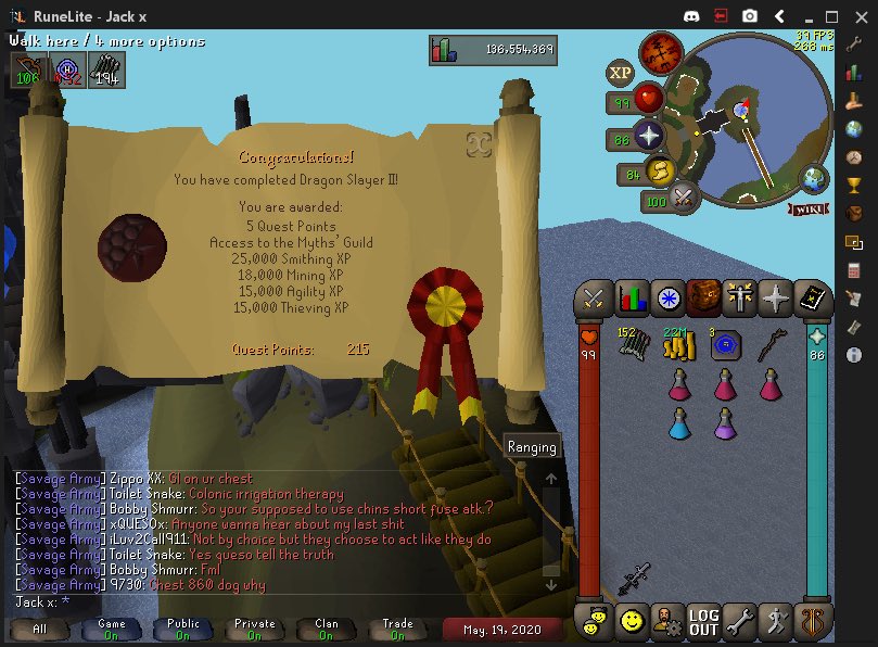 BCShagger's tweet image. finally reaching some end game content now #osrs #runescape #dragonslayer2 #2007scape