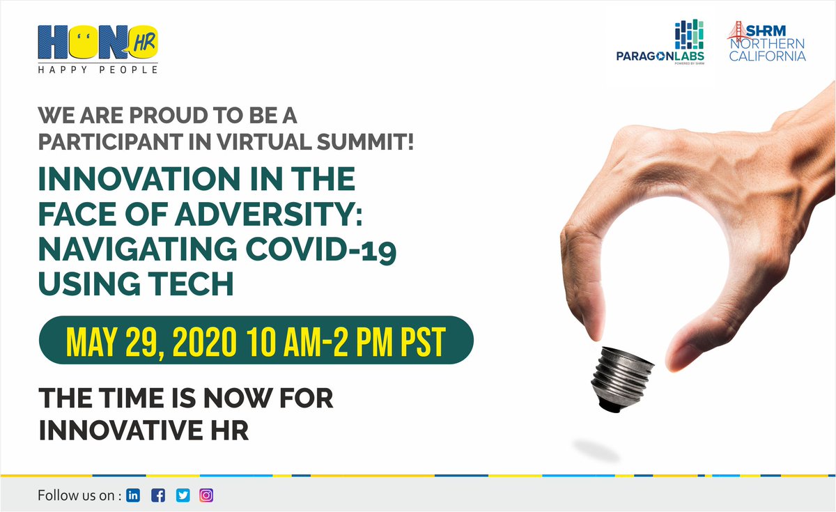 ConnectWithHono's tweet photo. Start preparing the #workforceforfuture with HR Tech during the Covid-19 crisis.  

We are happy to invite YOU, to ideate with us during the 
#InnovateHR ParagonLabs virtual summit. 
https://t.co/JwGTVDzKan https://t.co/2tsC4UBcEw