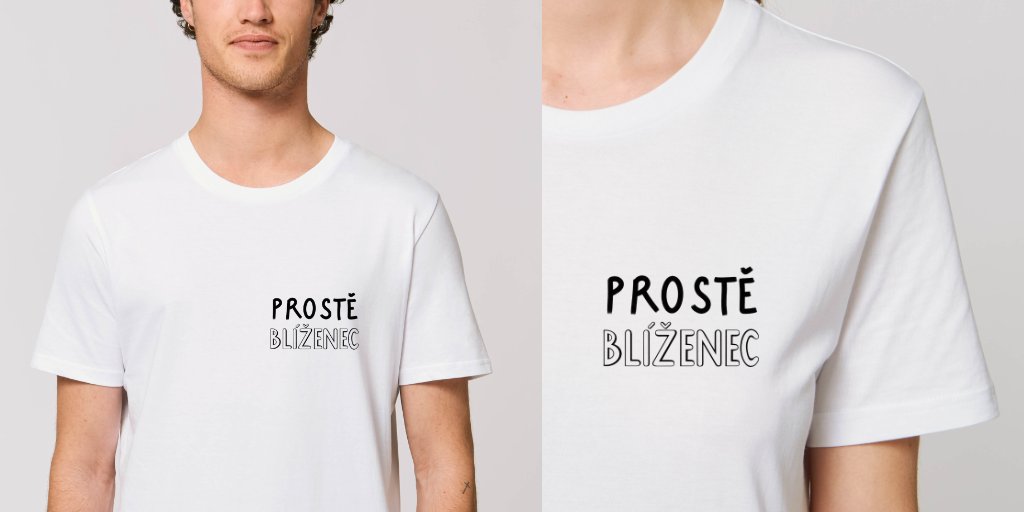 ZnameniBlizenec's tweet photo. Novinka ✨Na vyžádání pár blíženců jsme vytvořili limitované unisex tričko ♊️ PŘEDPRODEJ trička bude probíhat pouze do 28.května na webu: https://t.co/Gzb4WUQu9f ✨Pro uskutečnění výroby trička je třeba min. 20 objednávek. Více info na webu. #blizenec #prosteblizenec #tricko https://t.co/wVHSaGWiag