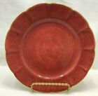 Pottery Barn PBA43 Red Scalloped Gilt Edge 12' Charger Dinner Chop Serving Plate Fast Service $17.75 #scallopededge #rededge #redpottery ebay.to/3ft29QK