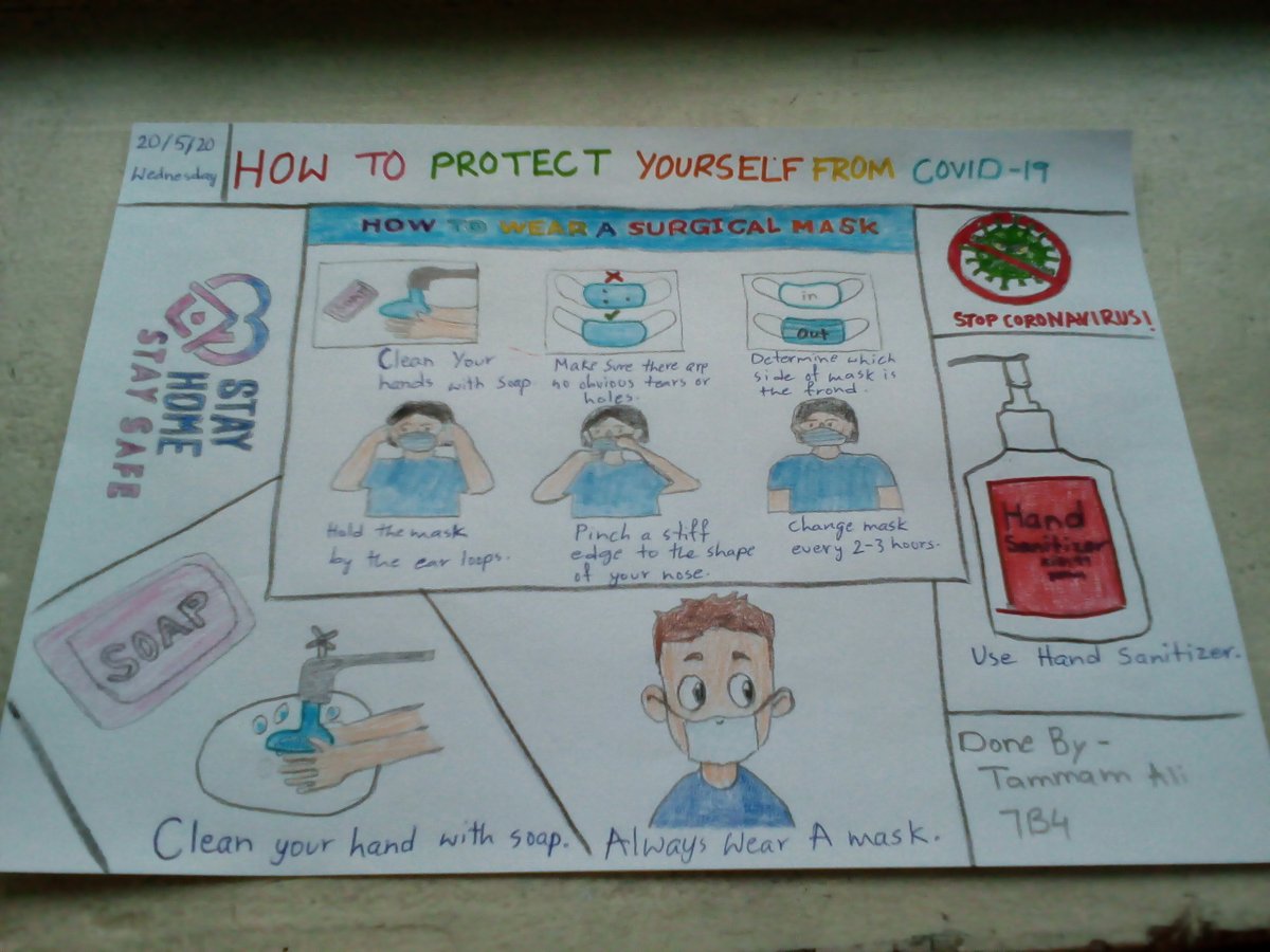 radhikamurali2's tweet photo. Our Year 7 spreading COVID-19  awareness through poster making.  @UAEMoralEdu #MEassignment #staysafe @TwsVijaya @MarshanilSigma @miniemathewtws @minimathew65 @official_TWS https://t.co/znEUDBrqDf