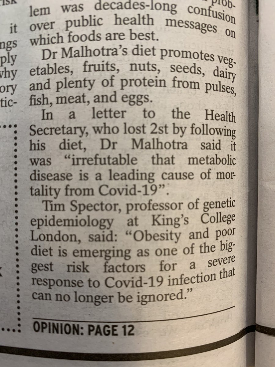 DrAseemMalhotra's tweet photo. Front Page Express

We must win #obesity war for sake of the #NHS 

KEY POINTS:

Matt Hancock lost 2 stone from low carb 

Dietary guidelines need to be independent of industry 

Launch education campaign to show ultra-processed foods are toxic to health 

https://t.co/hlPJAZw1mR https://t.co/ieT3jUnTFN