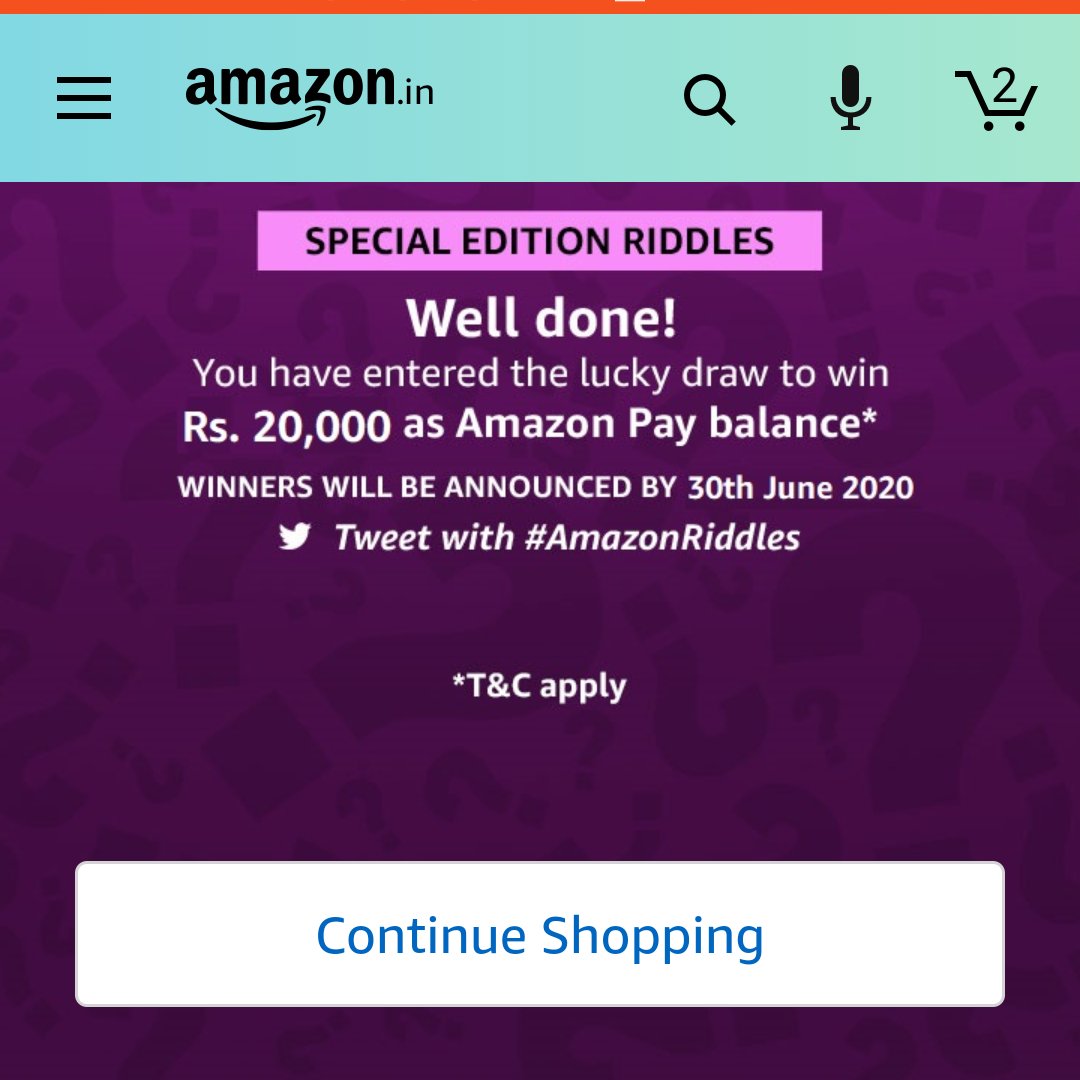 PreetiAp's tweet photo. #AmazonRiddles https://t.co/t1iVM9UU48