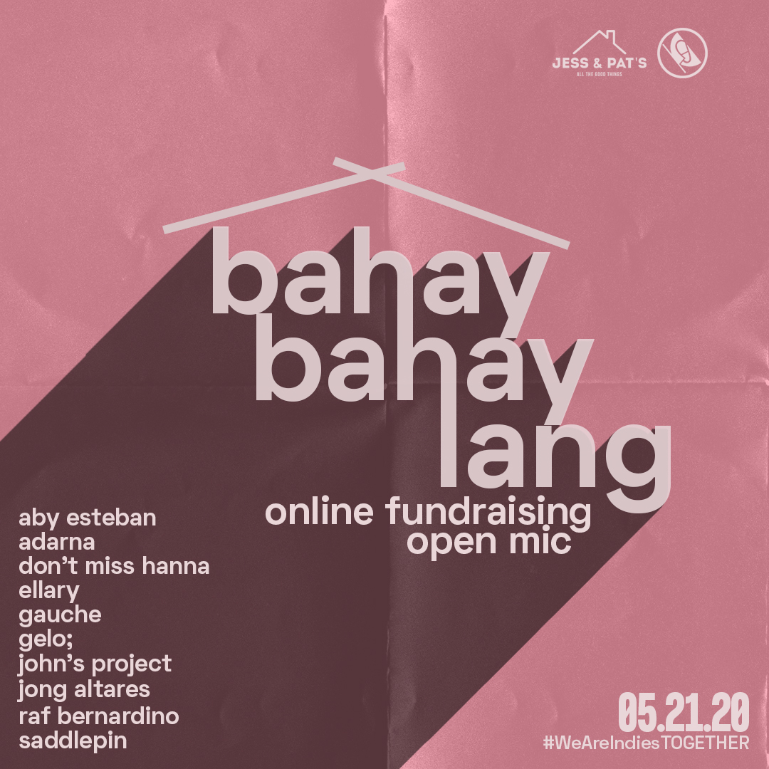 PadapoProd's tweet photo. bahaybahaylang: online fundraising open mic mamayang gabi na! Samahan 'niyo sana kami, mga ka-dapo! 

Ito'y maliit na tulong namin para sa donation drive na inumpisahan ng tahanan naming @jessxpats na tulong natin para sa mga bayani nating mga frontliners!

#WeAreIndiesTOGETHER https://t.co/YTGcLON2gF