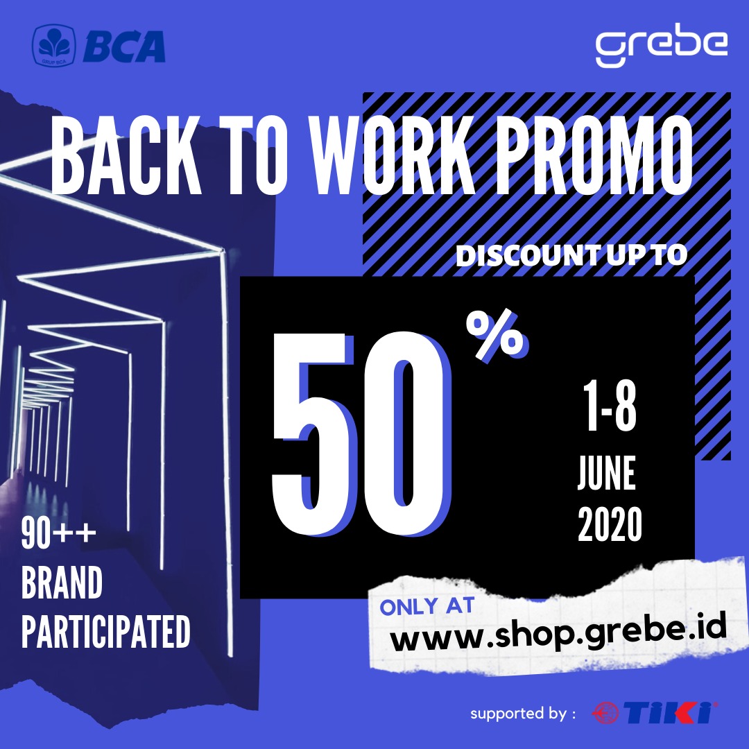 IdTiki's tweet photo. Buka https://t.co/jPSQlDBLBB, akan ada byk brand & ratusan produk yg ikutan promo ini! Back to Work Promo ini berlaku mulai 1 Juni - 8 Juni 2020! Yuk, belanja anti ribet dgn promo menarik di Back to Work Promo by Grebe!
#Grebe #CobaDuluan #DatengDuluan #BeliDuluan #PakeDuluan https://t.co/4HJvCmZHo1