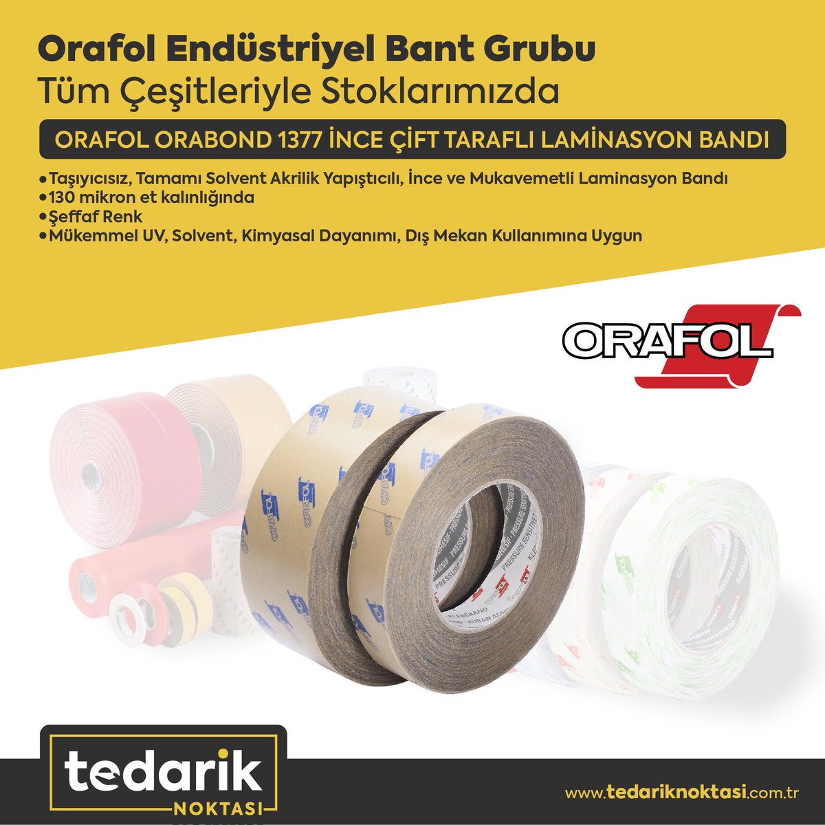 tedariknoktasi's tweet photo. #3M, #Orafol, #Nitto, #Soudal, #Winkel, #Henkel, #Loctite, #TedarikNoktasi #tedarikci, #VHB, #çifttaraflıbant, #montajbandı, #UHB, #Tesa, #ACX, #köpükbant, #kolibandı, #yapıştırıcı, #ubant, #universalbant #pvcbant #vinilbant #velcro #cırtbant #468mp #1377S #orabond #velcrotape https://t.co/iCyUpt2RBr