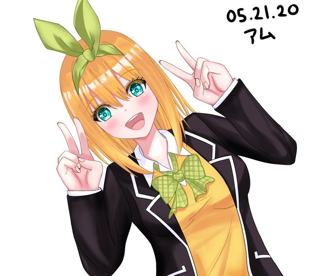 Amulet😈さんがTwitterに投稿した中野四葉(五等分の花嫁)のイラスト。