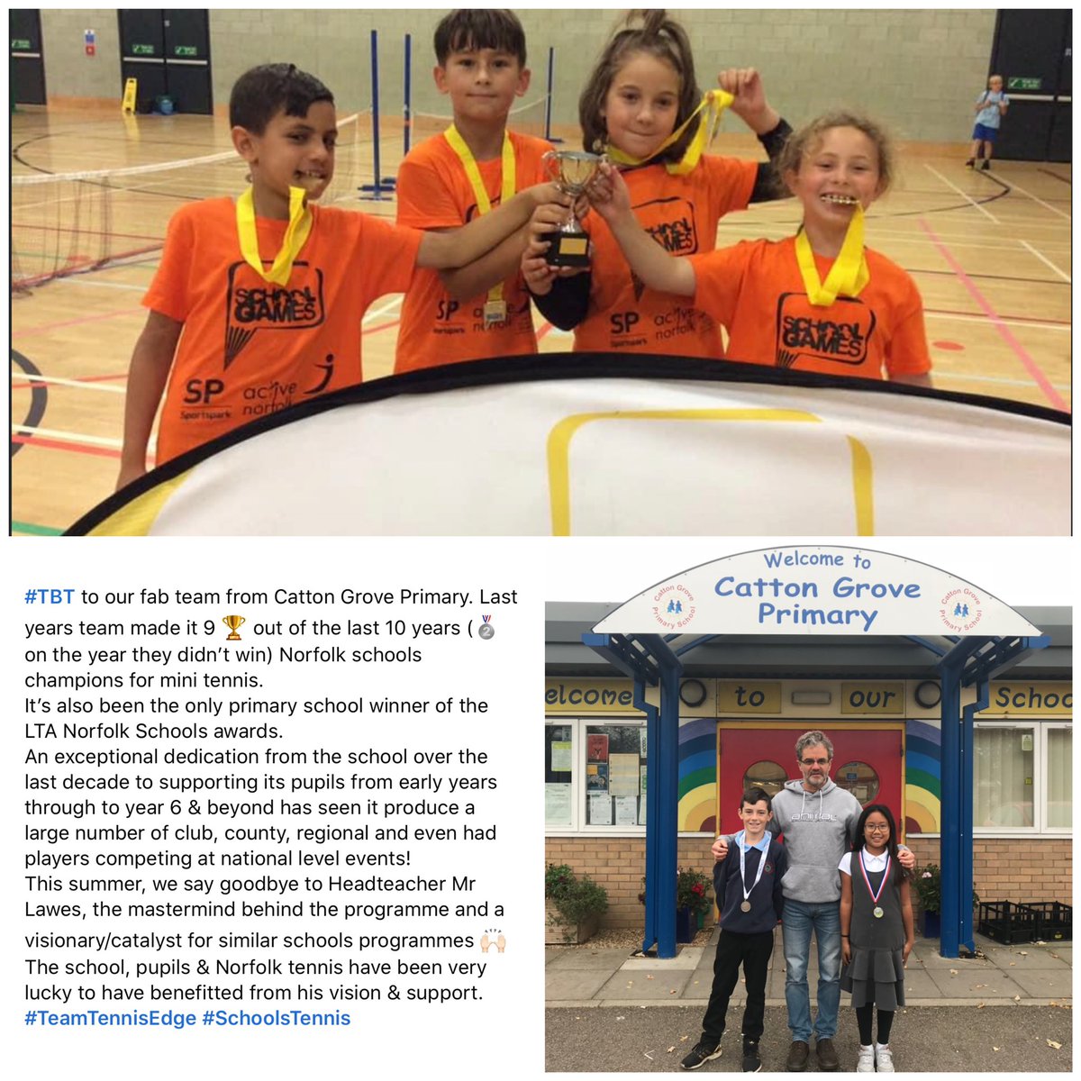 Tennis_Edge's tweet photo. Todayβs #TBT
Unbelievable dedication to #SchoolsTennis and beyond from #CattonGrove and itβs Headteacher, Mr Lawes ππ» https://t.co/wvr9UefnOE
