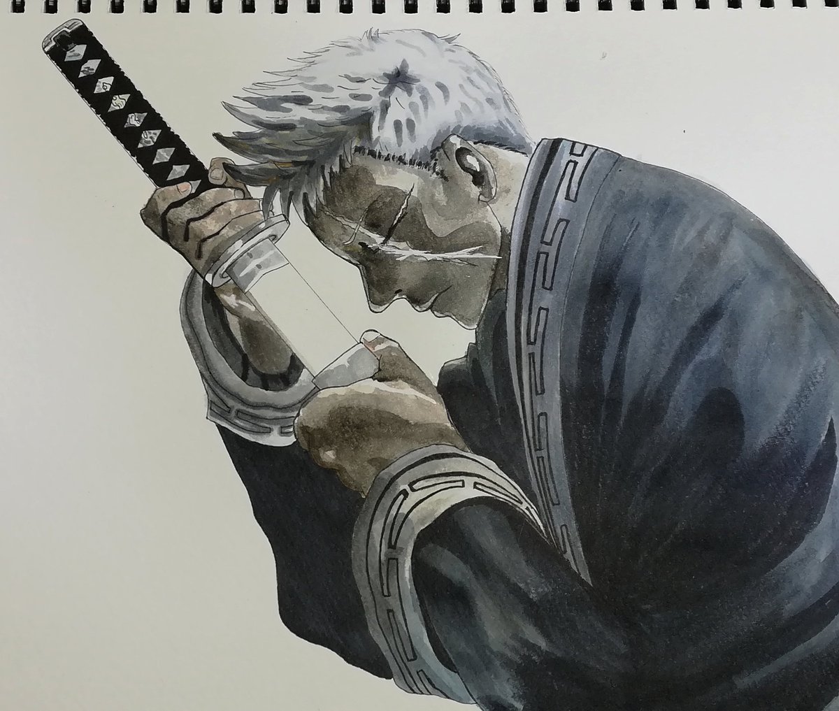 お気に入り #士遠 #山田浅右ェ門 #地獄楽 #地獄楽イラスト #水彩