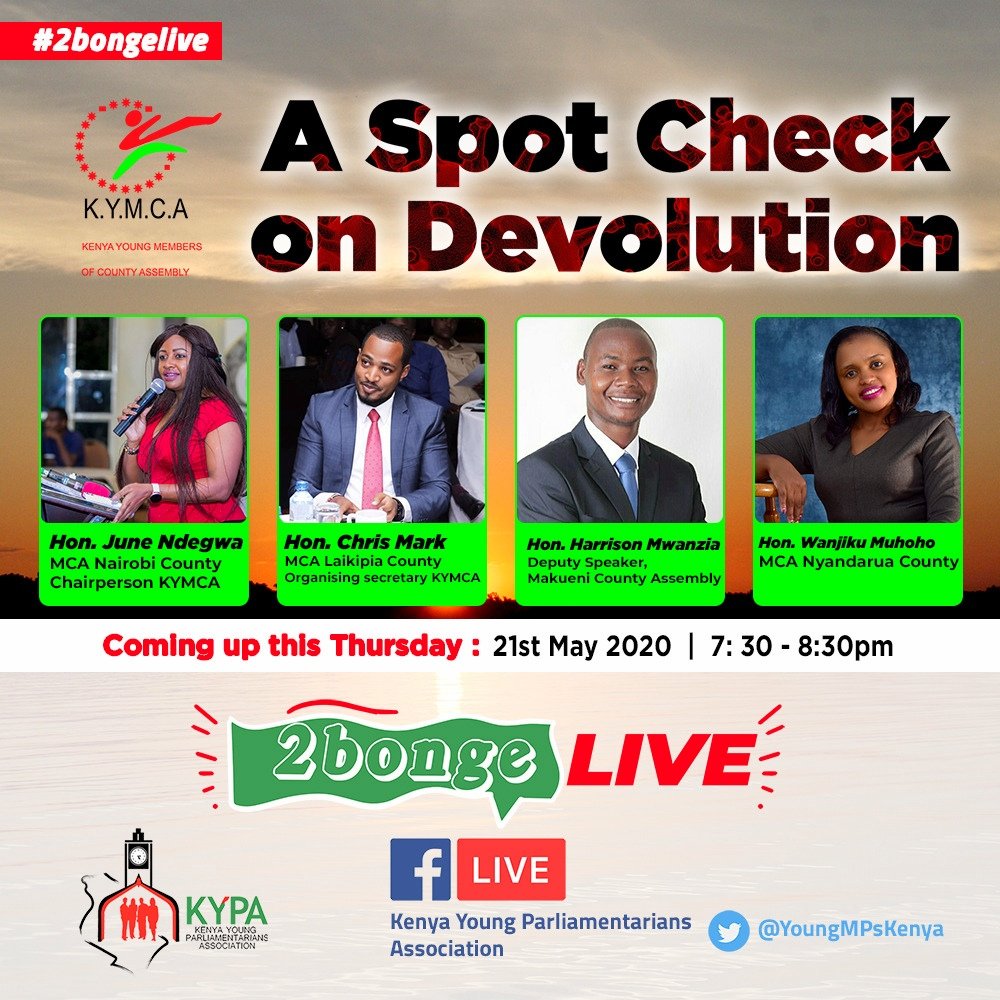 youthagenda254's tweet photo. #2bongelive is today from 7.30pm hosted by @YoungMPsKenya
to discuss #Devolution
Make sure you don't miss this! @NYC_YouthVoice @FCDCYouthLeague @dago_of @youthcodekenya @YouthActKE @KeYouth4Change @IdahKnowles @VictorNyonges11 @YoungMCAs_kenya  @YWLC_Kenya @elvis_wambura https://t.co/xcCKFRAt9O