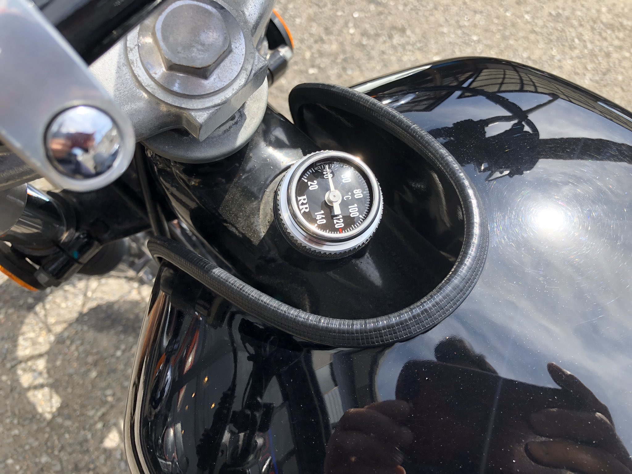 SR400 RR社製油温計 SR400用 RR社製油温計
