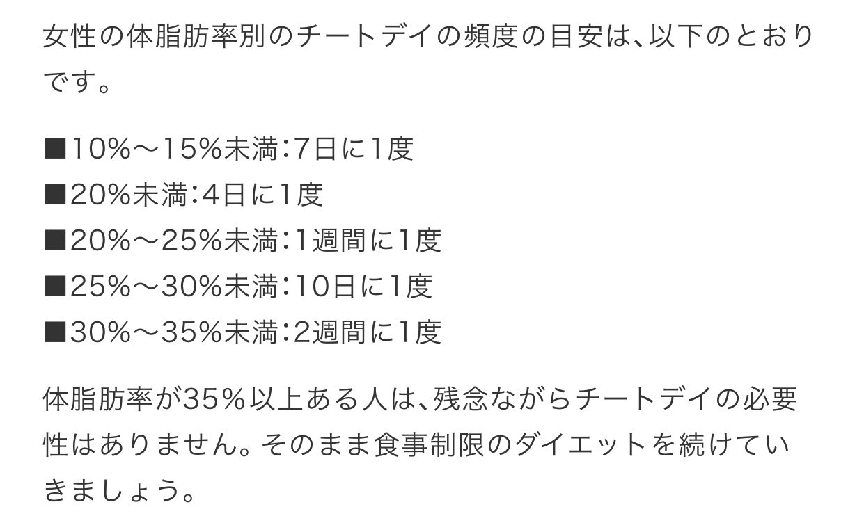 小黒唯 個人v 週1 2回チートデイがあったなんて チートデイをとりいれてダイエットの停滞期を乗り切ろう 医師監修 エステなら エステティック ミス パリ T Co 15n3nzjzmt