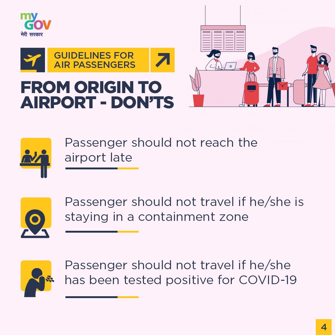 Here are the Govt guidelines that needs to be taken care of while reaching the airport from home.  #IndiaFightsCorona
