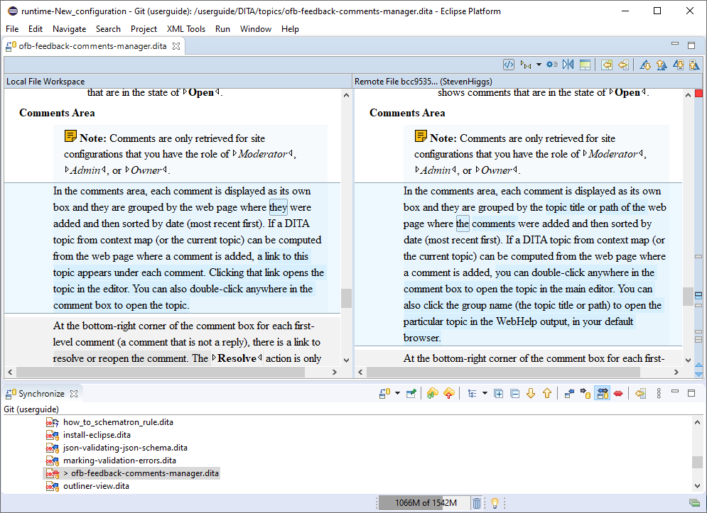 OctavianNadolu's tweet photo. Starting with Oxygen XML Editor 22.1 the visual Author mode comparison is integrated with the Eclipse comparison support. The visual comparison is presented automatically for XML documents. #oxygenxml #EclipseIDE https://t.co/10LbTambYu https://t.co/yYZ3m74EAM