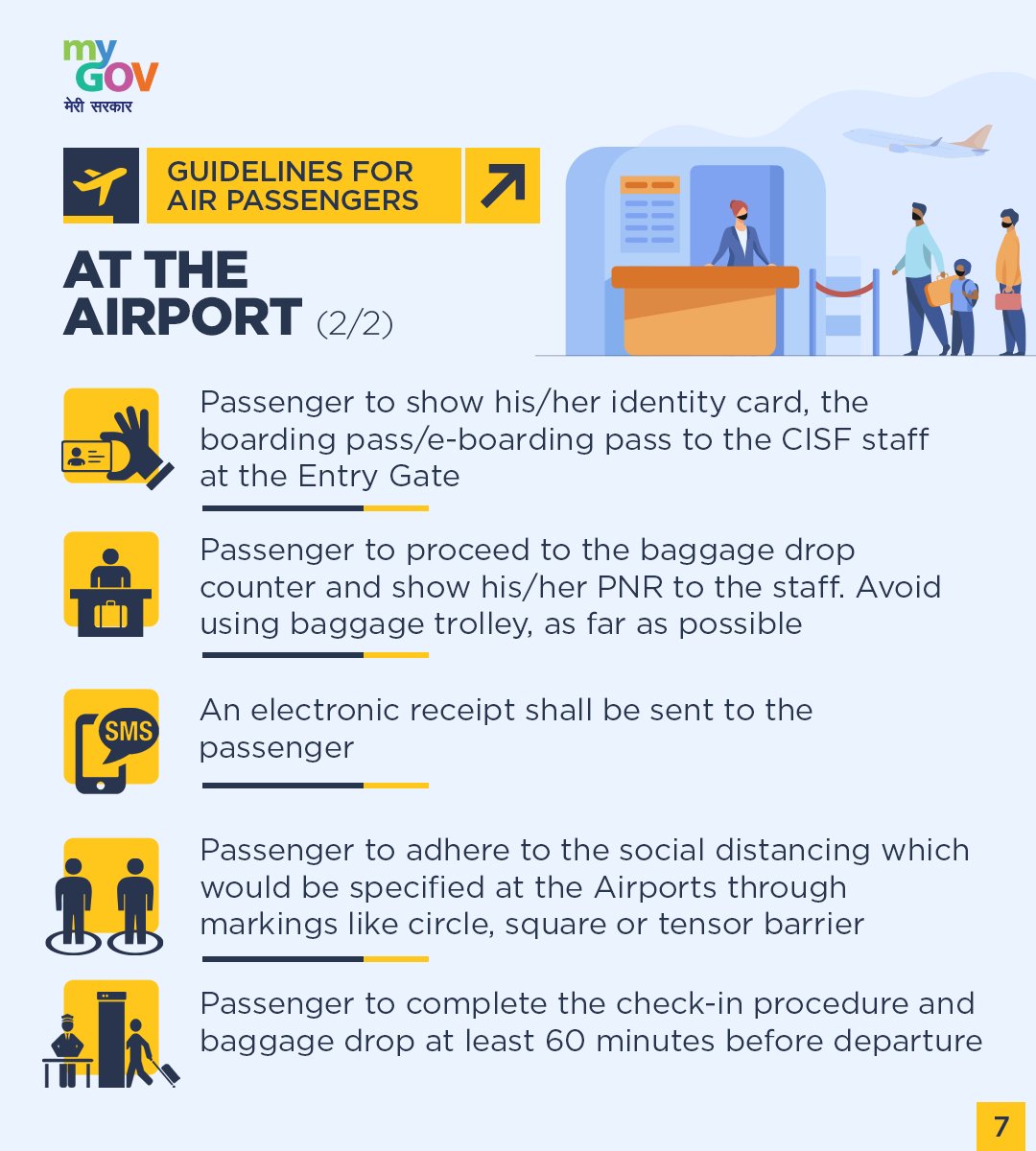 Rules to be followed by the passengers after reaching the Airport.  #IndiaFightsCorona