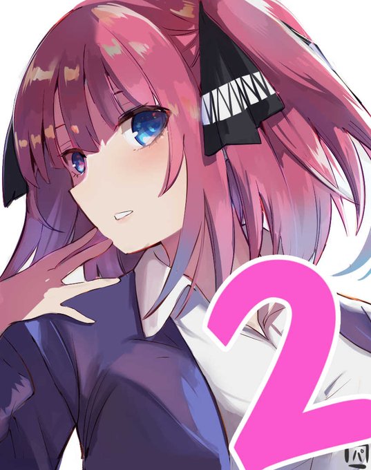 PineappleパインさんがTwitterに投稿した中野二乃(五等分の花嫁)のイラスト。