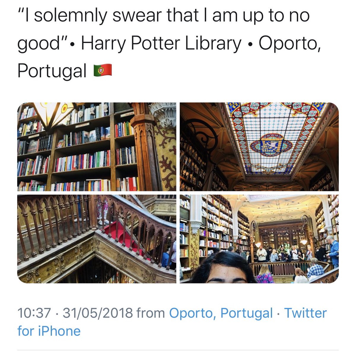 For instance, I never visited this bookshop in Oporto. Never even knew of its existence! It’s beautiful and I wish I *had* visited it, but it has nothing to do with Hogwarts!