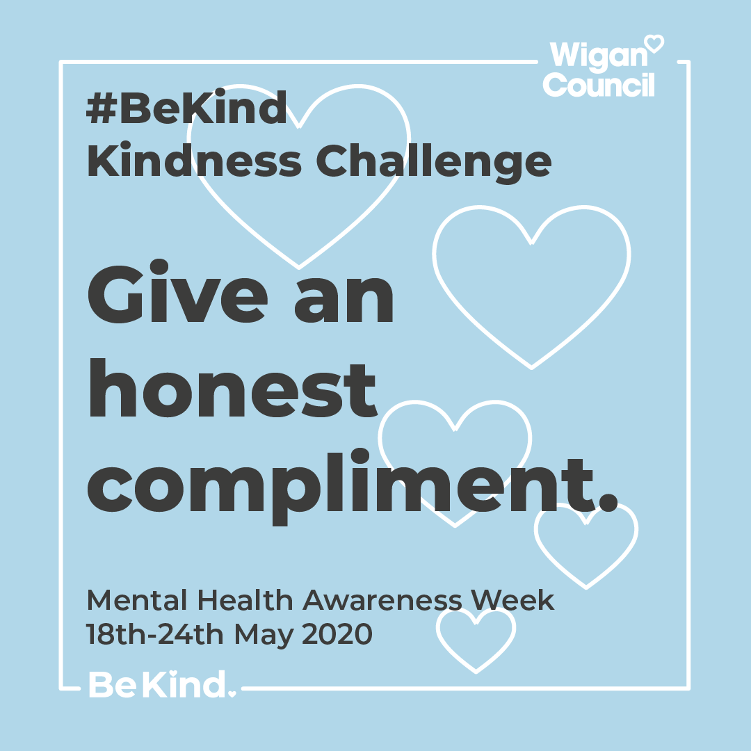 For Day 4 of our #BeKind challenge we’d love you to give someone close to you an honest compliment. It sounds simple but can really make someone’s day and show you care. #KindnessMatters #MentalHealthAwarenessWeek