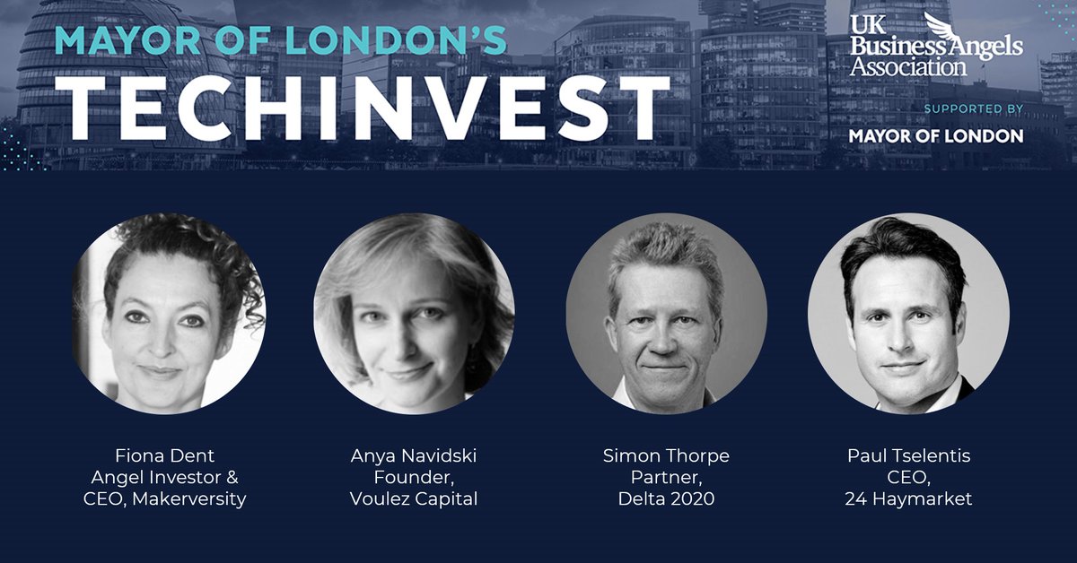 UKBAngels's tweet photo. Introducing our @MayorofLondon TechInvest Women in Tech judges!

We are delighted to have Fiona Dent, @makerversity Anya Navidski, @VoulezCapital @thorpesi Delta 2020 &amp; Paul Tselentis @2Haymarket bring their expertise to our judging panel.

Apply to pitch: https://t.co/gmFq5A83aE https://t.co/1nD9vt5dlO